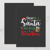 Invitation Père Noël, apporte juste du bourbon pour Noël (Devant / Derrière)