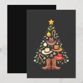 Invitation Père Noël arbre de Noël Western Cowboy  (Devant / Derrière)