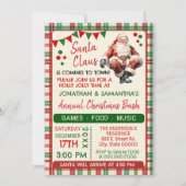 Invitation Père Noël arrive à la fête de Noël familiale de la (Devant)