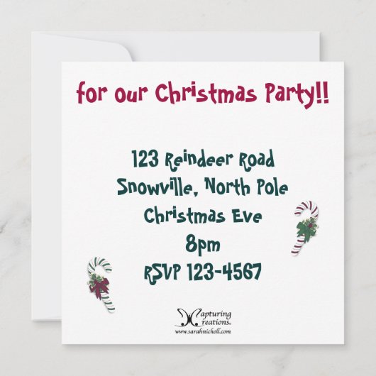 Invitation Père Noël au foyer (Dos)