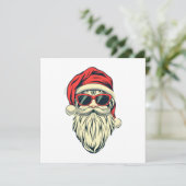 Invitation Père Noël avec des lunettes (Debout devant)