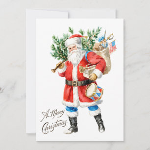 Invitation Père Noël avec jouets et tambour