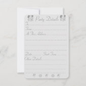 Invitation père Noël avec sac fête de Noël noir et blanc (Dos)