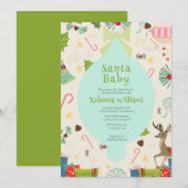 Invitation Père Noël Baby Atomic Mid Century Baby shower mode (Devant / Derrière)