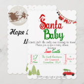Invitation Père Noël Baby Baby shower (Devant / Derrière)