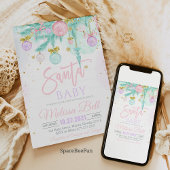 Invitation Père Noël Baby Baby shower