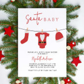 Invitation Père Noël Baby Baby shower Noël Clothesline