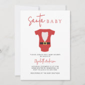 Invitation Père Noël Baby Baby shower Noël Moderne Simple (Devant)