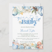 Invitation Père Noël Baby Boy Baby shower de Noël (Devant)