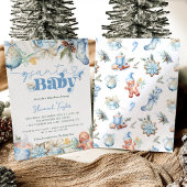 Invitation Père Noël Baby Boy Baby shower de Noël