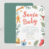 Invitation Père Noël Baby Christmas Baby shower (Devant / Derrière)