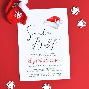 Invitation Père Noël Baby Christmas Baby shower