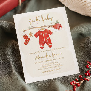 Invitation Père Noël Baby Christmas Baby shower