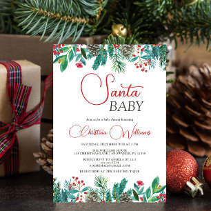 Invitation 🎄 ✨ Père Noël Baby Christmas Baby shower Invitati