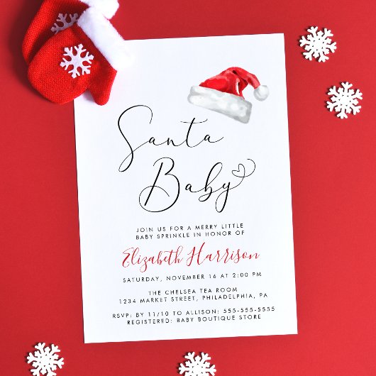 Invitation Père Noël Baby Christmas Baby Sprinkle