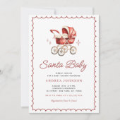 Invitation Père Noël Baby Christmas Bow Carrier Baby shower (Devant)