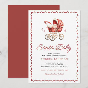 Invitation Père Noël Baby Christmas Bow Carrier Baby shower