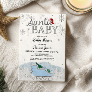 Invitation Père Noël Baby Christmas Boy Baby shower Invitatio