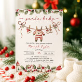 Invitation Père Noël Baby Christmas Clothesline Baby shower