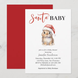 Invitation Père Noël Baby Christmas Girl Baby shower Invitati