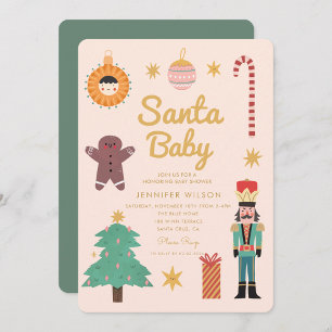 Invitation Père Noël Baby Christmas Holiday Baby shower