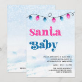 Invitation Père Noël Baby Christmas Lights Révélation de genr (Devant / Derrière)