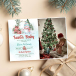 Invitation Père Noël Baby Christmas Snowman Baby shower Photo<br><div class="desc">Père Noël Baby Christmas Snowman Baby shower Photo Invitation</div>