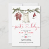 Invitation Père Noël Baby Clothesline Photo QR Code Baby show (Devant)