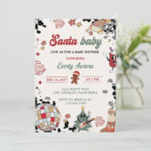 Invitation Père Noël Baby Disco Ball Noël Baby shower (Debout devant)
