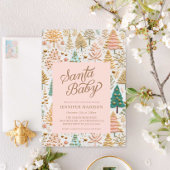 Invitation Père Noël Baby Girl Baby shower