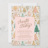 Invitation Père Noël Baby Girl Baby shower (Devant)