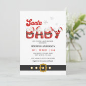 Invitation Père Noël Baby Holiday Baby shower (Debout devant)