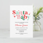 Invitation Père Noël Baby Holiday Baby shower (Debout devant)