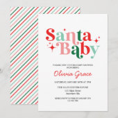 Invitation Père Noël Baby Holiday Baby shower (Devant / Derrière)