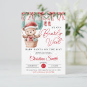 Invitation Père Noël Baby On Peut Attendre Bébé Garçon Douche (Debout devant)