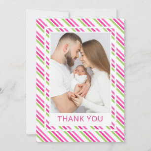 Invitation Père Noël Baby Pink Baby shower vert Merci