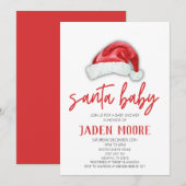 Invitation Père Noël Baby Red Casquette Noël Shower Invitatio (Devant / Derrière)