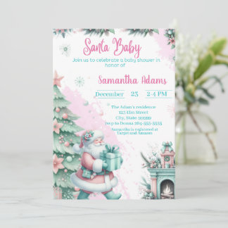 Invitation père Noël Baby shower