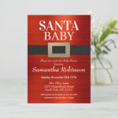 Invitation Père Noël Baby shower bébé Noël Neutre genre (Debout devant)