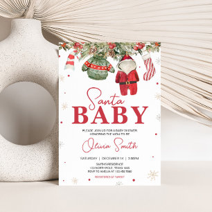 Invitation Père Noël Baby shower de vêtements de Noël pour bé