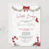 Invitation Père Noël Baby shower Invitation, Douche de Noël (Devant)