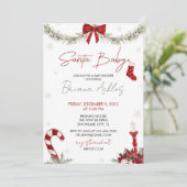 Invitation Père Noël Baby shower Invitation, Douche de Noël (Debout devant)