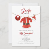 Invitation Père Noël Baby shower robe Noël Fille d'hiver (Devant)