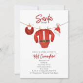 Invitation Père Noël Baby shower Vêtements Noël hiver (Devant)