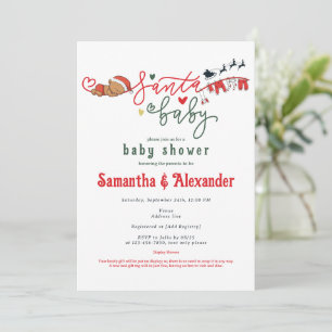 Invitation Père Noël Baby Winter Baby shower afro-américain