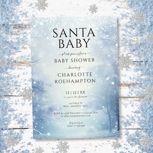 Invitation Père Noël Baby Winter Baby shower de Noël