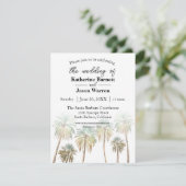 Invitation Père Noël Barbara Palm Trees Beach Aquarelle (Debout devant)