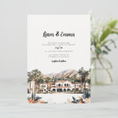 Invitation Père Noël Barbara Watercolor Mariage Destination (Debout devant)