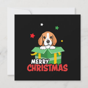 Invitation Père Noël Beagle Amoureux de Chien Joyeux Noël Xma