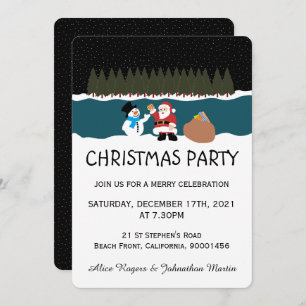 Invitation Père Noël Cadeau À L'Invitation Du Snowman Party